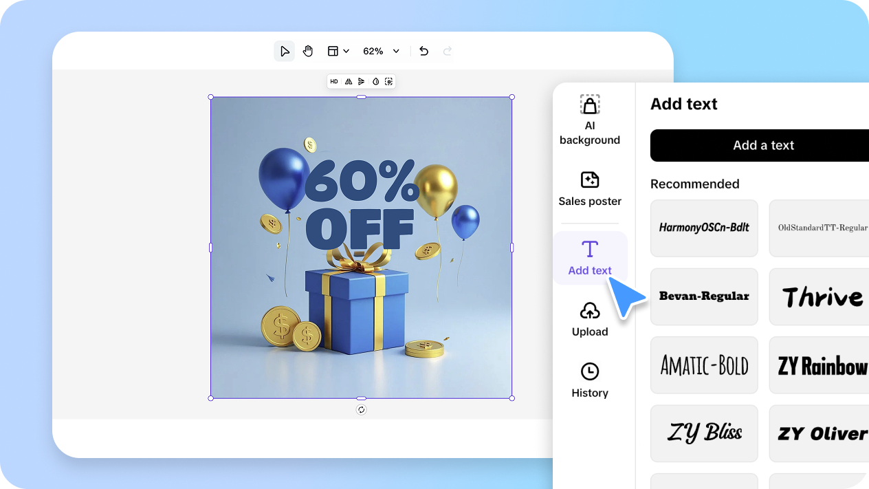 Free adjustment of text direction and alignment